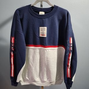 Vintage Artisans Screen Printing USA Colorblock Crew Neck Sweatshirt Adult XL.